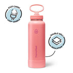ThermoFlask Insulated Water Bottle with Straw Lid (24 oz, Purple Sunset) - Leakproof, Stainless Steel Water Bottle for Cold & Hot Drinks, Travel & Daily Hydration