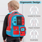TILYTADLY School Backpack for Boys - Gamer Boys Backpack for Kids Children Elementary Middle School - Students Bag for Ages 6-18,17″ Video Game Bookbag Travel Back Pack