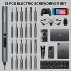 SHARDEN Mini Electric Screwdriver, 29 in 1 Small Electric Screw Driver Kit with 24 Magnetic Bits, Precision Cordless Repair Tool for Phone, Camera, Laptop, Watch