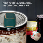 Kitchen Mama Orbit One Rechargeable Electric Can Opener: Hands-free, USB-C Charging, Automatic Stop, Smooth Edge, Safety, Blade for Large Cans, Heavy Duty, Soda and Pop Can, with Storage Box (Black)
