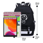 Asge Large Nylon Backpacks for Boys & Girls, Waterproof Satchel with Print, School Bags for 8-16 Years