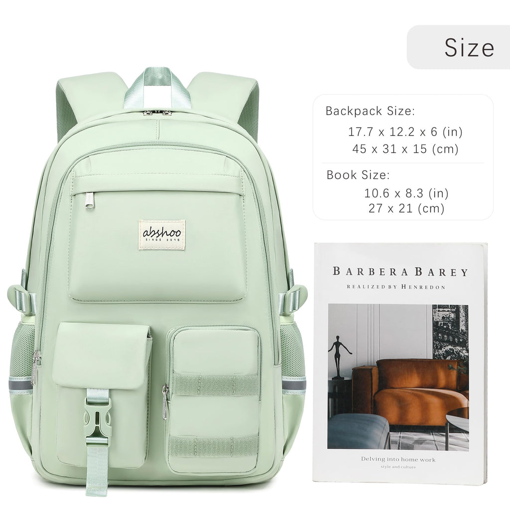 abshoo Big Student Laptop Backpack For College Women Middle High School Teen Girls Bookbag Travel Daypack (Black) | For College