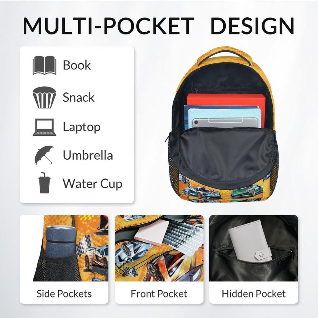 Boys Back Pack for Kids School Backpack with Airplane Print, 17 Inch Toddlers Bookbag with Padded Shoulder Straps, Lightweight Book Bag for Back to School Gifts