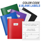 Sooez 6Pack Folders with Pockets, Pastels Colors, Heavy Duty Pocket Folder, Plastic Folders with Pockets, 2-Pocket Folder Bulk, Aesthetic File Folder, Back to School Office Filing Supplies