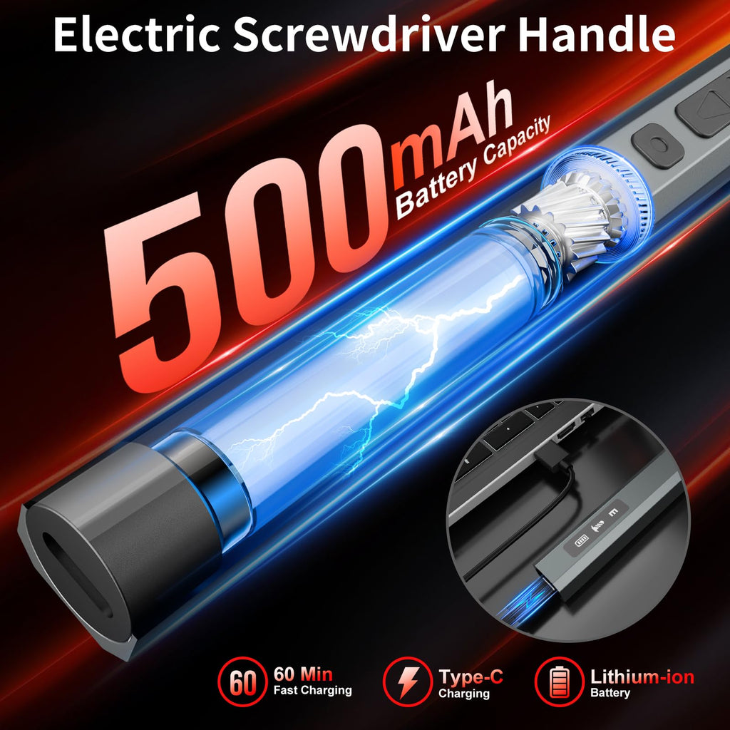SHARDEN Mini Electric Screwdriver, 29 in 1 Small Electric Screw Driver Kit with 24 Magnetic Bits, Precision Cordless Repair Tool for Phone, Camera, Laptop, Watch
