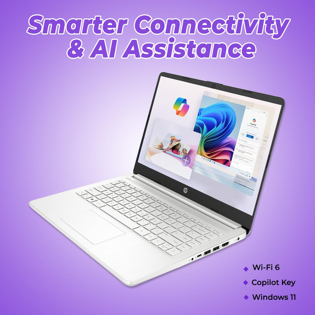 HP 14" Everyday Laptop • Copilot AI • Latest Intel 4-Core Processor • 4GB RAM • 64GB eMMC + 1TB Cloud Storage • 2026 Edition • Windows 11 • Microsoft 365 • Thin & Portable • Royal Blue