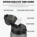 Fanhaw 20 Oz Kids Insulated Stainless Steel Water Bottle with Straw Lid, Leakproof & Anti-Dust Everyday Use Bottle for School, Women & Men, Back to School Essentials (Black)