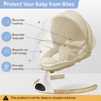 LAREX Baby Swing Infant Swing Electric Toddler Baby Rocker Portable for Newborn Boy Girl, 5 Sway Speeds with Remote Control, 10 Preset Melodies and Bluetooth, 0-6 Months Max 20 Lbs (Black)