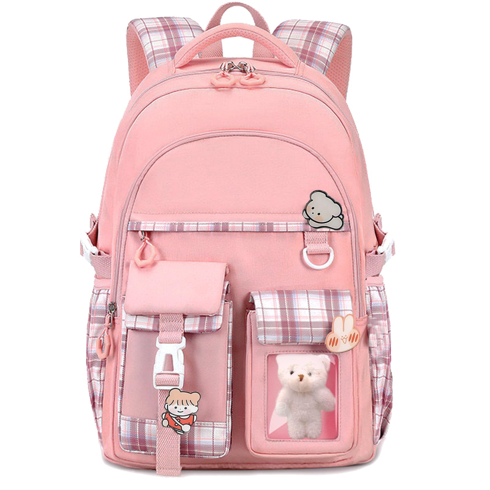 PRLINJSK Girls Backpack，Cute School Backpack for Girls Kids Teens，Kawaii Bookbag for Primary Elementary，Purple