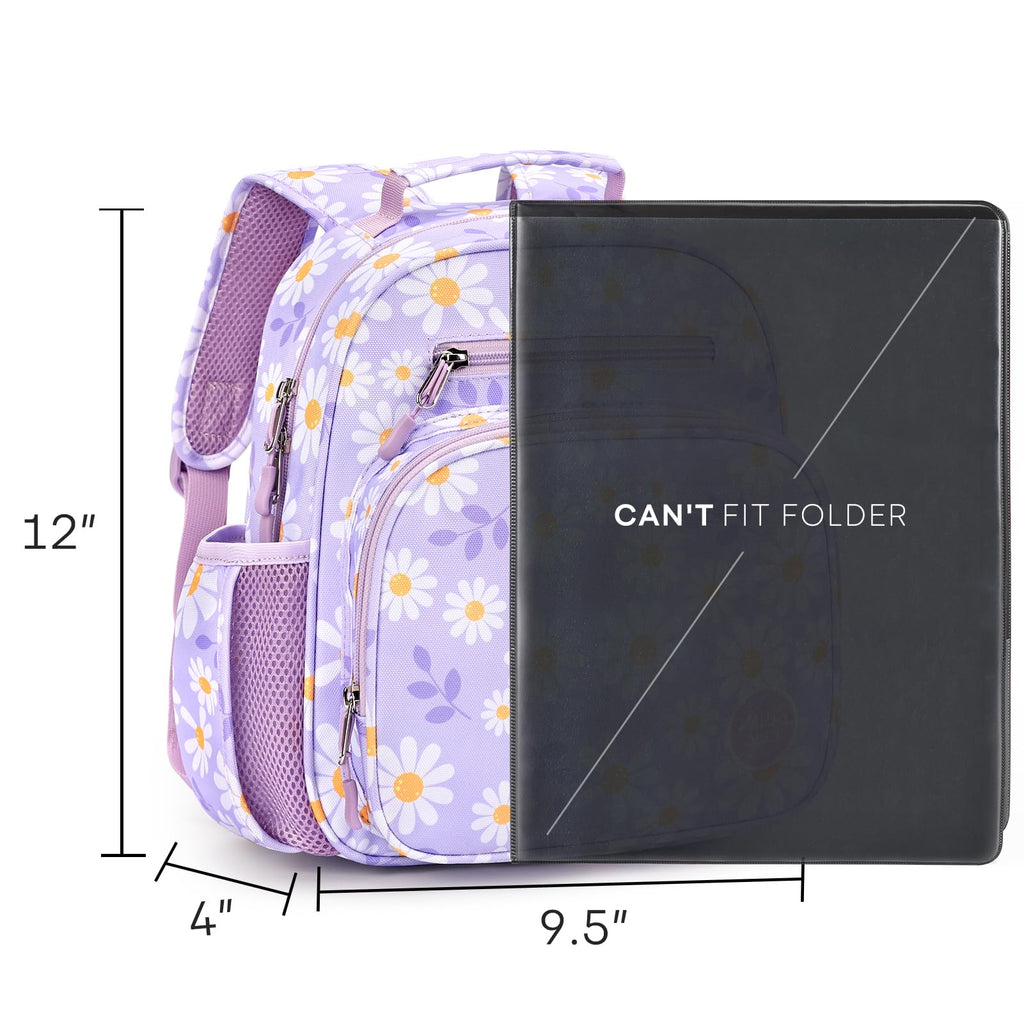 mibasies Kids Backpack for Girls: Girls Backpack 5-8 - Kindergarten Elementary School Bookbag for Girl - Flower Pink