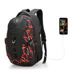 Swissdigital Design Laptop Backpack with USB Charging Port, Travel Backpack Fits 15.6 inches Computer, 31L College School Backpack for Men, Black | SD803-01
