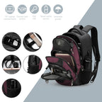 Swissdigital Design Laptop Backpack with USB Charging Port, Travel Backpack Fits 15.6 inches Computer, 31L College School Backpack for Men, Black | SD803-01