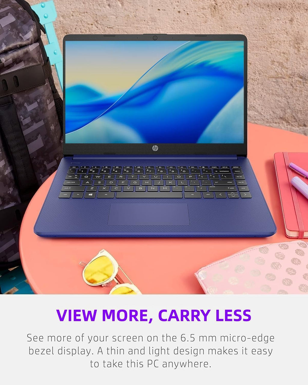 HP 14" Everyday Laptop • Copilot AI • Latest Intel 4-Core Processor • 4GB RAM • 64GB eMMC + 1TB Cloud Storage • 2026 Edition • Windows 11 • Microsoft 365 • Thin & Portable • Royal Blue