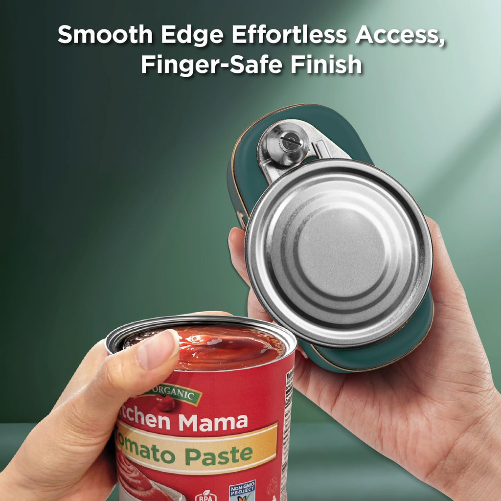 Kitchen Mama Orbit One Rechargeable Electric Can Opener: Hands-free, USB-C Charging, Automatic Stop, Smooth Edge, Safety, Blade for Large Cans, Heavy Duty, Soda and Pop Can, with Storage Box (Black)