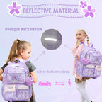 Lovely Girls Backpack School Bag for Students Kids Book Bag with Multiple Pockets Splash-proof Children's Backpack（17inch Pink）