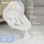 Jool Baby Nova Baby Swing for Infants – Bluetooth Music, Remote (Gray) | Keep Baby Happy While Getting Things Done – Gentle Side-to-Side Motion Helps Baby Feel Content