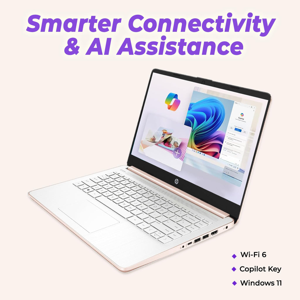HP 14" Everyday Laptop • Copilot AI • Latest Intel 4-Core Processor • 4GB RAM • 64GB eMMC + 1TB Cloud Storage • 2026 Edition • Windows 11 • Microsoft 365 • Thin & Portable • Royal Blue