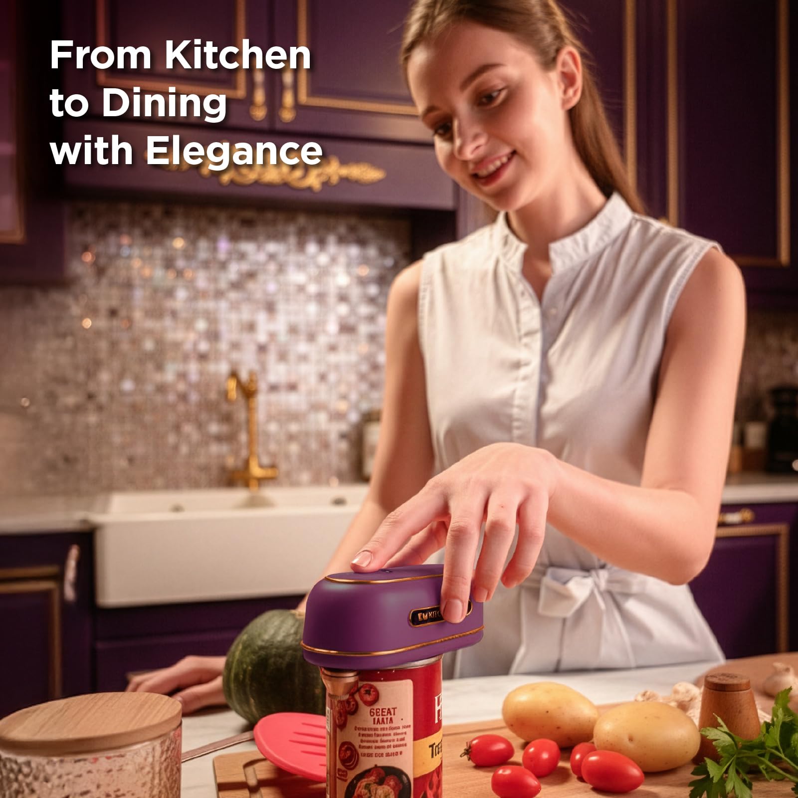 Kitchen Mama Orbit One Rechargeable Electric Can Opener: Hands-free, USB-C Charging, Automatic Stop, Smooth Edge, Safety, Blade for Large Cans, Heavy Duty, Soda and Pop Can, with Storage Box (Black)