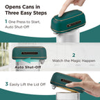 Kitchen Mama Orbit One Rechargeable Electric Can Opener: Hands-free, USB-C Charging, Automatic Stop, Smooth Edge, Safety, Blade for Large Cans, Heavy Duty, Soda and Pop Can, with Storage Box (Black)