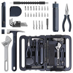 HOTO 40-Piece Tool Kit, Household Essentials Tool Set w/Smart Electric Screwdriver (LED, 3 Torque) + 14 Tools & 26 Accessories Including Allen Wrenches Sets | Pro-Grade Compact Organizer