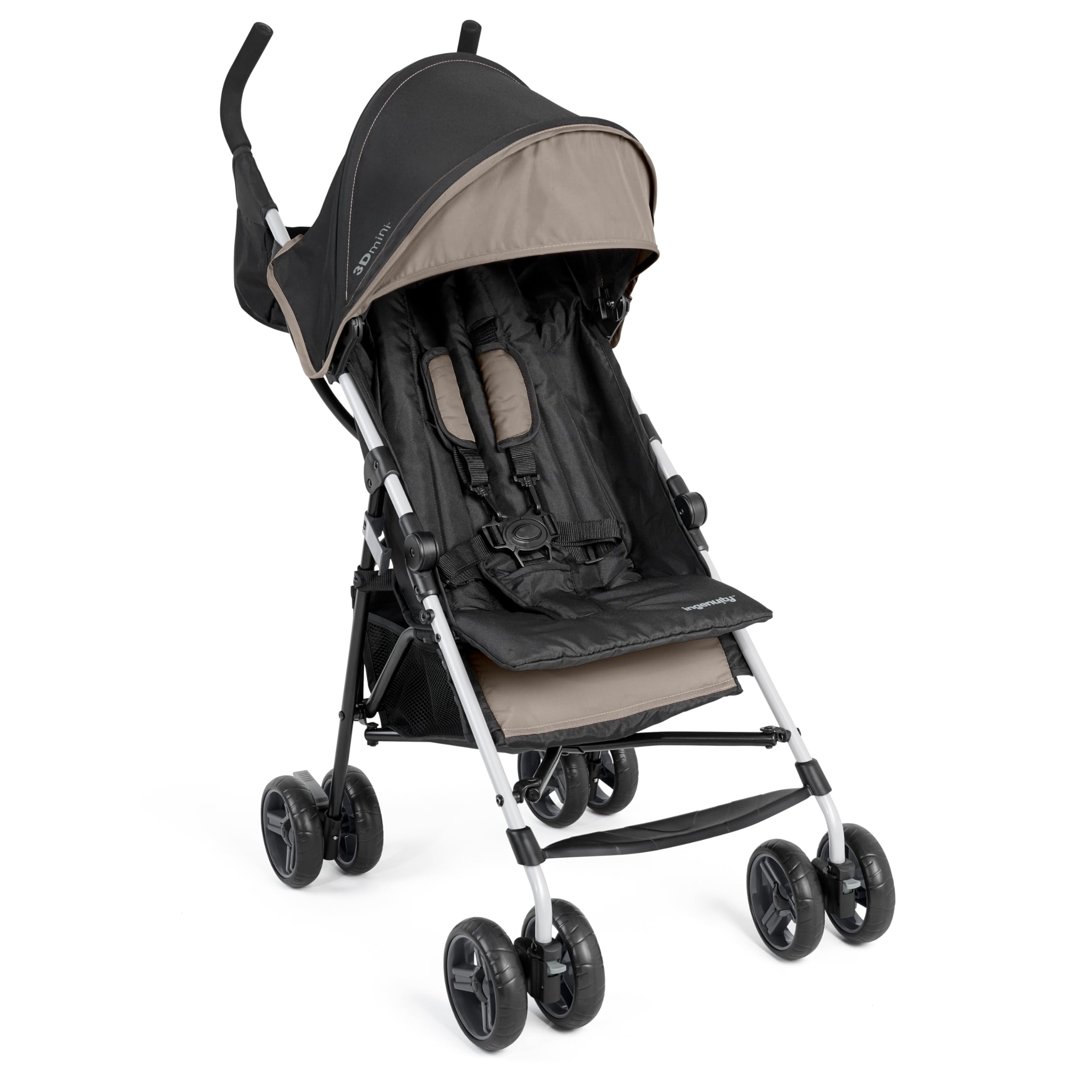 Ingenuity 3D Mini Convenience Stroller – Lightweight Stroller with Compact Fold, Multi-Position Recline, Canopy with Pop Out Sun Visor and More – Umbrella Stroller for Travel, Pink