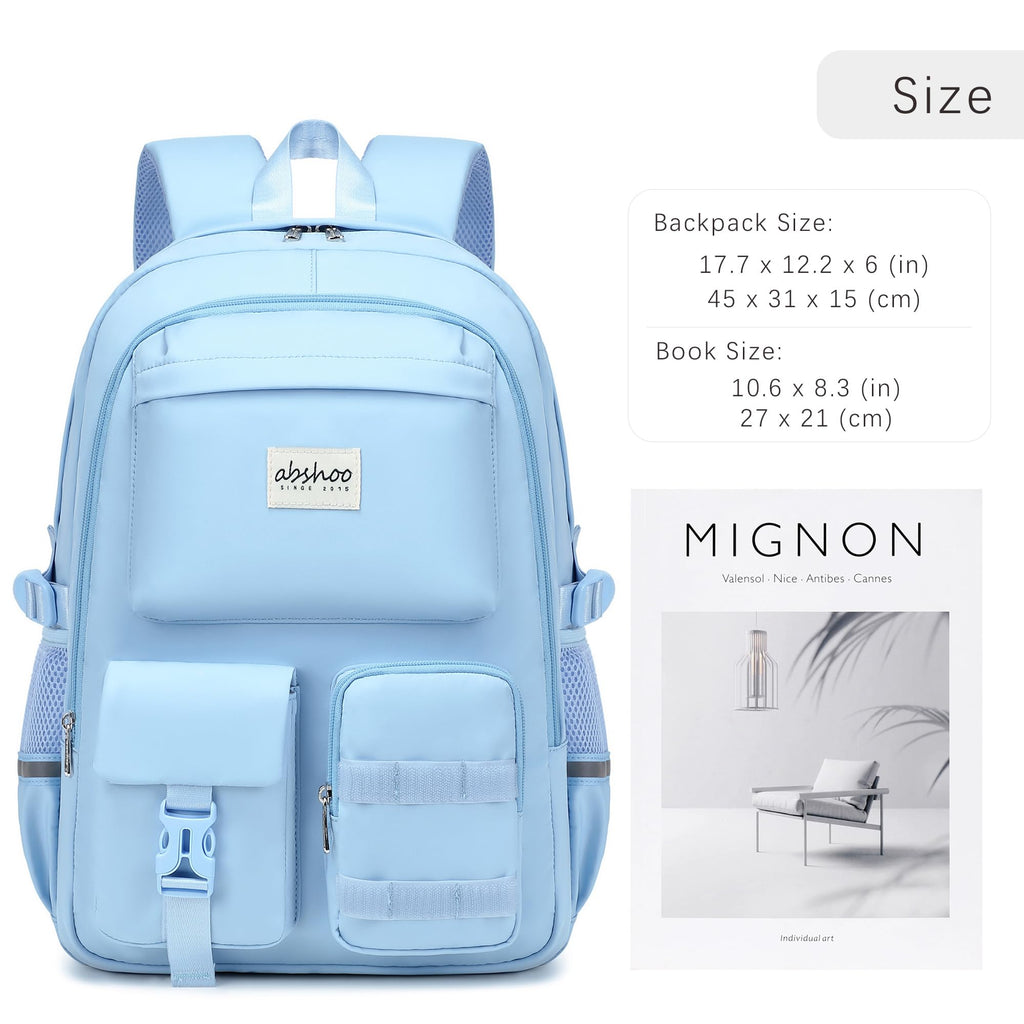 abshoo Big Student Laptop Backpack For College Women Middle High School Teen Girls Bookbag Travel Daypack (Black) | For College