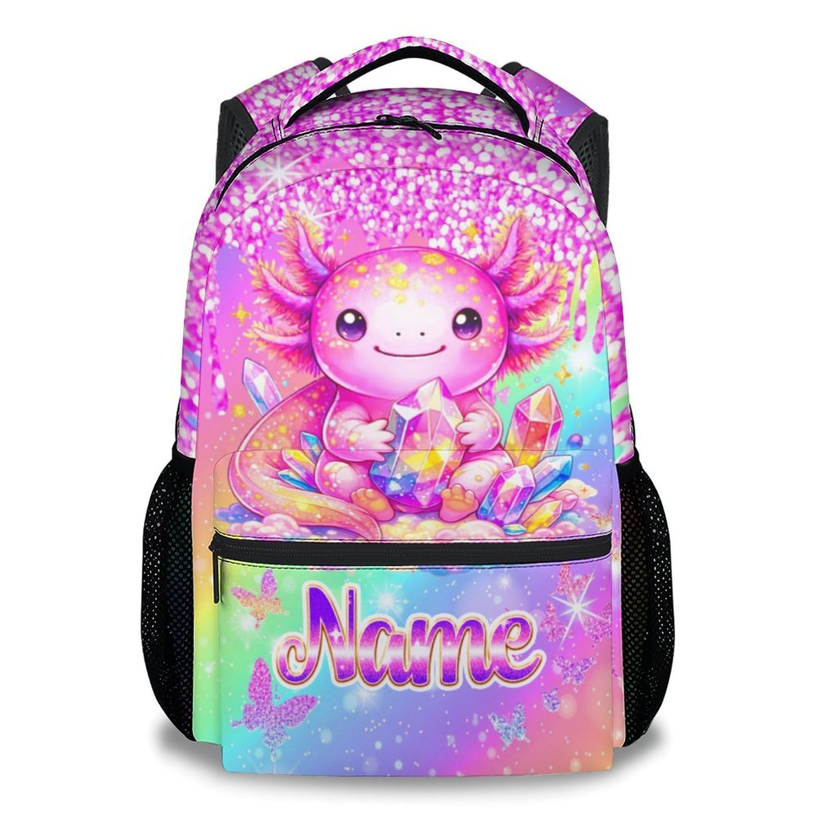 Unicorn Backpack for Girls Custom School Bookbag with Name - Personalized Toddler Schoolbag with Rainbow for Preschool Kindergarten Elementary (17 Inch)