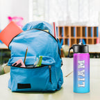 Back to School, Personalized Insulated Water Bottle for Kids 18oz Custom Name Stainless Steel Sports Water Bottles with Straw Lid Gifts for girls Boys woman man School Sports