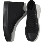 kufeiti Women's High Top Canvas Sneakers Canvas Shoes Lace up White Black Sneakers Casual Walking Shoes