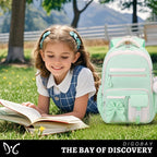 DIGOBAY Backpack for Girls, 3PCS Girls Backpack for School with Lunch Bag Pencil Case, Cute Kids Teens Bookbag for Kindergarten Elementary Preschool Middle School (Pink)