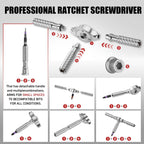 VMAN Ratchet Screwdriver Set, magnetic Screwdriver sets, S2 Steel Bits, DIY Combination Flexible Shaft, Suitable for Furniture Assembly, Precision Electrical Appliance Repair, Bicycle Tools