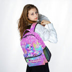 Unicorn Backpack for Girls Custom School Bookbag with Name - Personalized Toddler Schoolbag with Rainbow for Preschool Kindergarten Elementary (17 Inch)
