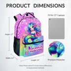 Unicorn Backpack for Girls Custom School Bookbag with Name - Personalized Toddler Schoolbag with Rainbow for Preschool Kindergarten Elementary (17 Inch)