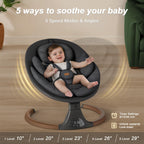 Baby Swings for Infants, Monamii Baby Swing, Bluetooth Infant Swing with Music Speaker, 5 Speeds and Remote Control, Indoor & Outdoor Use (Beige)