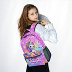 Unicorn Backpack for Girls Custom School Bookbag with Name - Personalized Toddler Schoolbag with Rainbow for Preschool Kindergarten Elementary (17 Inch)
