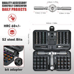 VMAN Ratchet Screwdriver Set, magnetic Screwdriver sets, S2 Steel Bits, DIY Combination Flexible Shaft, Suitable for Furniture Assembly, Precision Electrical Appliance Repair, Bicycle Tools