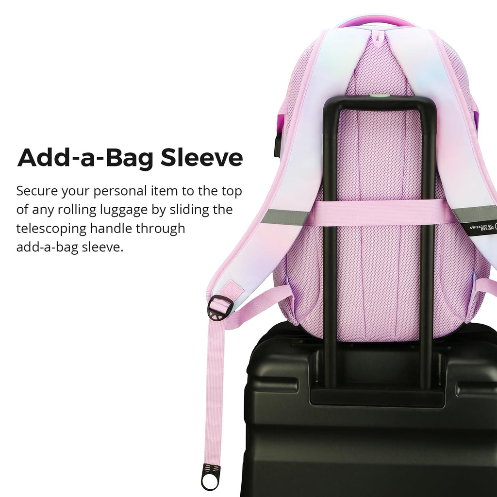 Swissdigital Design Laptop Backpack with USB Charging Port, Travel Backpack Fits 15.6 inches Computer, 31L College School Backpack for Men, Black | SD803-01