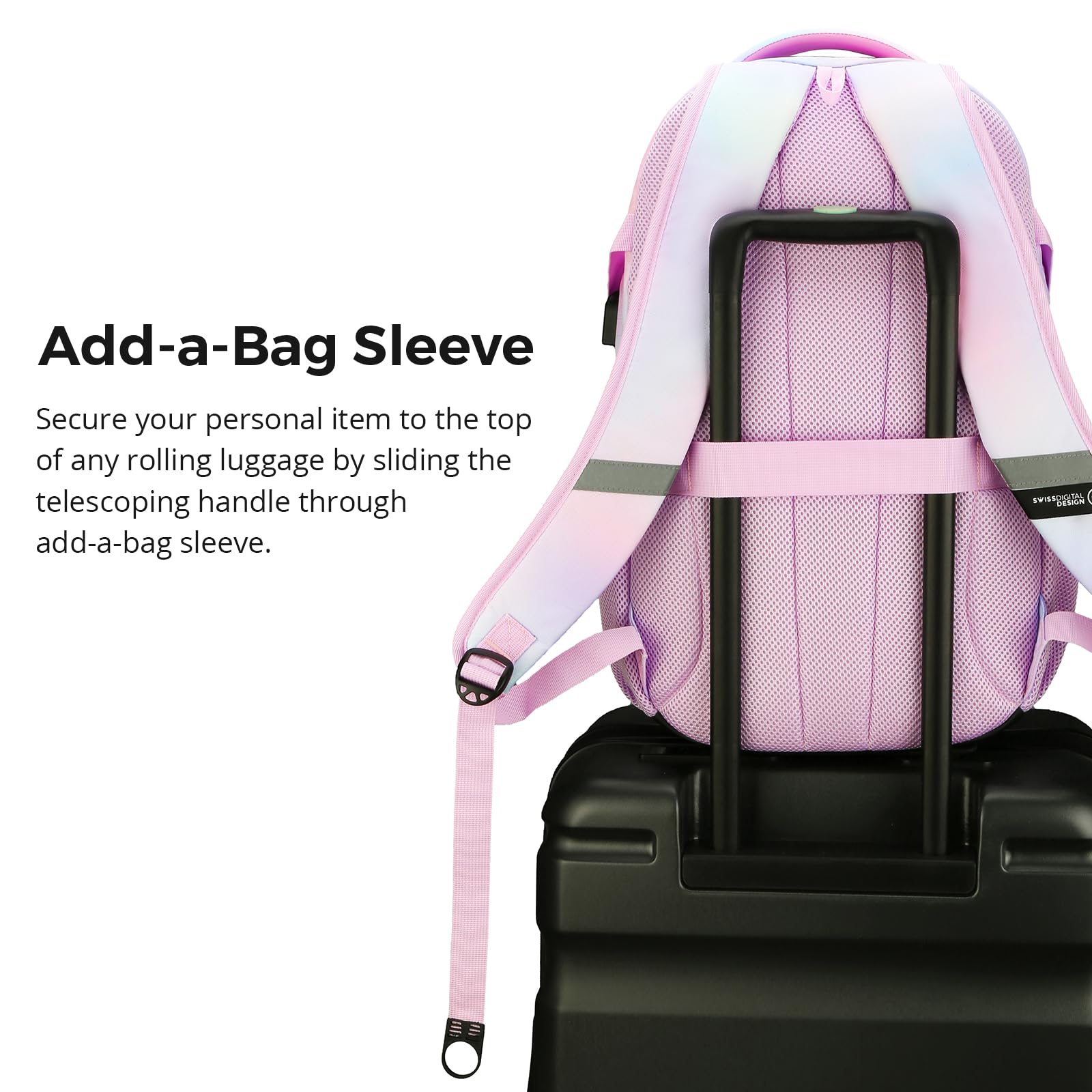 Swissdigital Design Laptop Backpack with USB Charging Port, Travel Backpack Fits 15.6 inches Computer, 31L College School Backpack for Men, Black | SD803-01