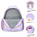 mibasies Kids Backpack for Girls: Girls Backpack 5-8 - Kindergarten Elementary School Bookbag for Girl - Flower Pink
