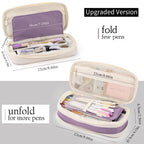 EASTHILL Big Capacity Pencil Case Large Pencil Pouch Stationery Pen Bag for Teen Girls-Green