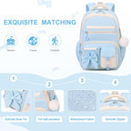 DIGOBAY Backpack for Girls, 3PCS Girls Backpack for School with Lunch Bag Pencil Case, Cute Kids Teens Bookbag for Kindergarten Elementary Preschool Middle School (Pink)