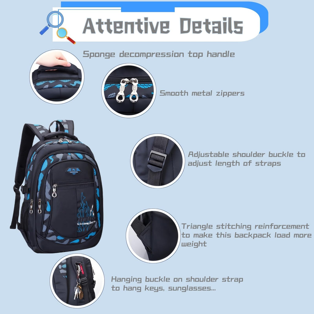 Bansusu Boys Backpack for Kids School Bag, Primary Middle School Backpack for Boys Bookbags