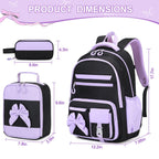 DIGOBAY Backpack for Girls, 3PCS Girls Backpack for School with Lunch Bag Pencil Case, Cute Kids Teens Bookbag for Kindergarten Elementary Preschool Middle School (Pink)