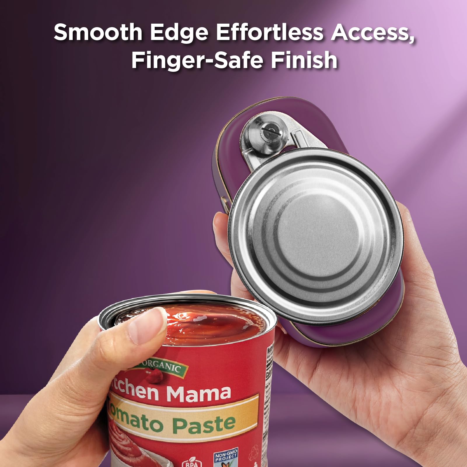 Kitchen Mama Orbit One Rechargeable Electric Can Opener: Hands-free, USB-C Charging, Automatic Stop, Smooth Edge, Safety, Blade for Large Cans, Heavy Duty, Soda and Pop Can, with Storage Box (Black)
