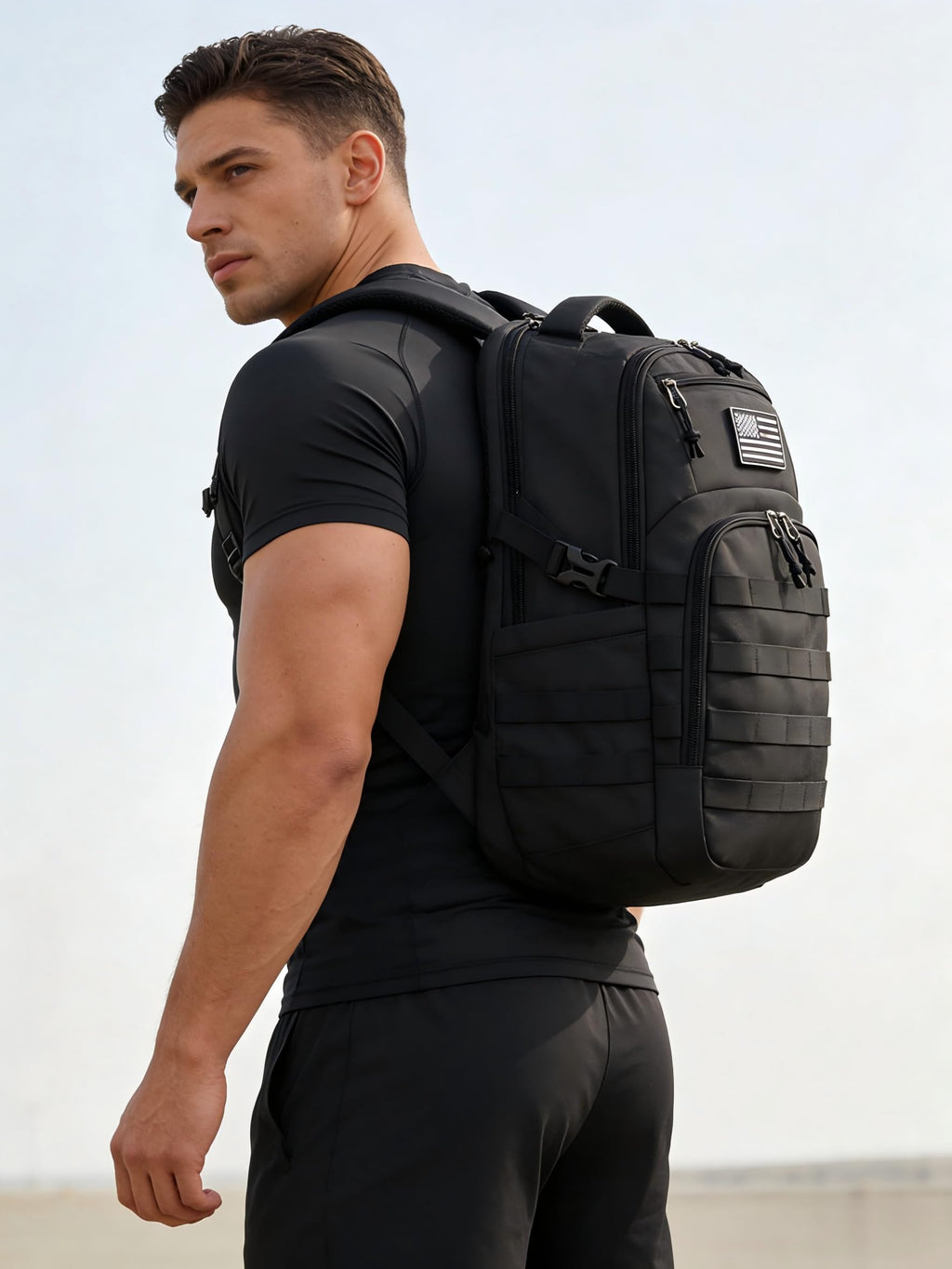 Wotony Military tactical backpack, backpack for men black small tactical assault bag