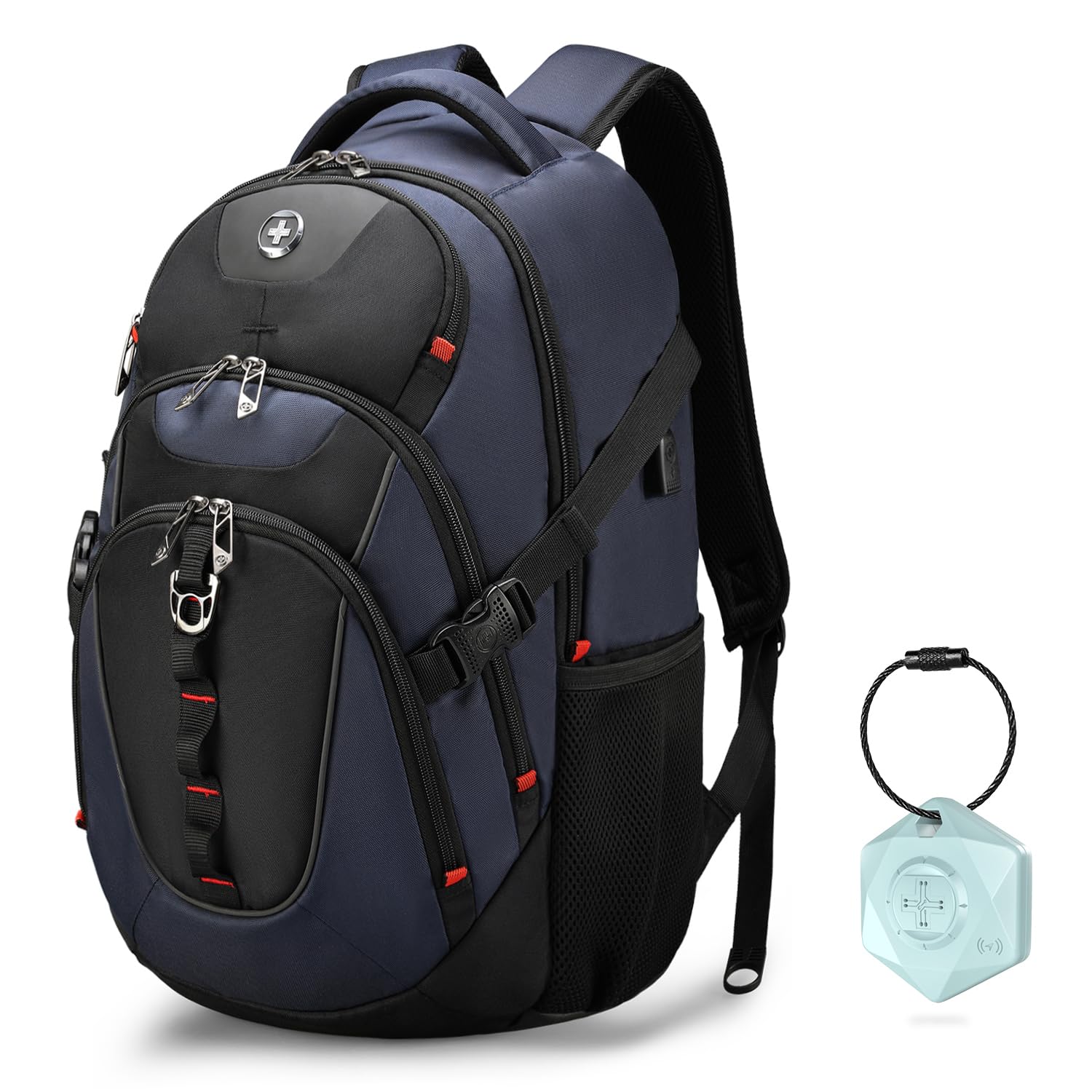 Swissdigital Design Laptop Backpack with USB Charging Port, Travel Backpack Fits 15.6 inches Computer, 31L College School Backpack for Men, Black | SD803-01