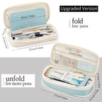 EASTHILL Big Capacity Pencil Case Large Pencil Pouch Stationery Pen Bag for Teen Girls-Green