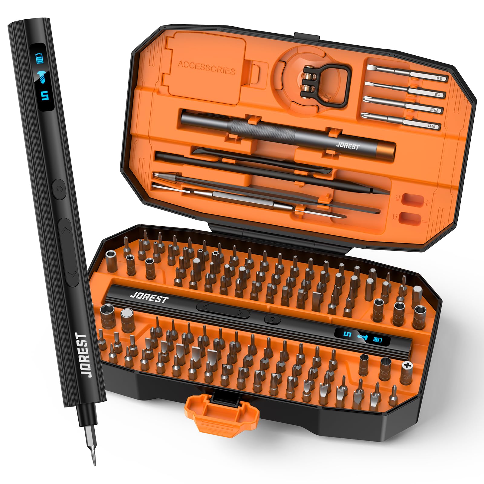 JOREST Small Precision Screwdriver Set with Torx Triwing Phillips, Mini Repair Tool Kit for Macbook, Computer, Laptop, PC, iPhone, PS5, Xbox, Switch, Glasses, Watch, Ring Doorbell, Electronics