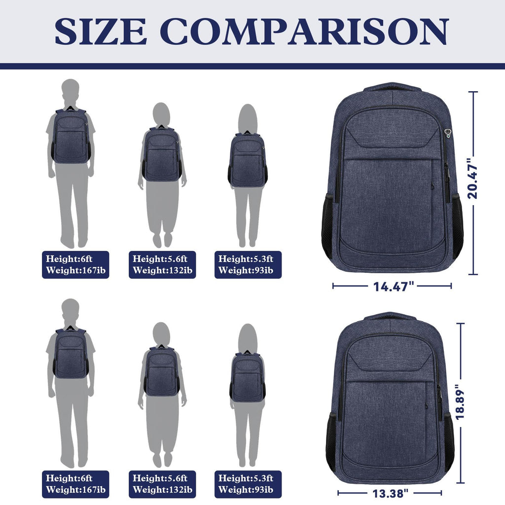 Travel Laptop Backpack 17 Inch, Sturdy Professional Travel Backpack for Men Women with LifetimeWarranty, Airline Approved Big Large Business Work College Computer Backpack, Black