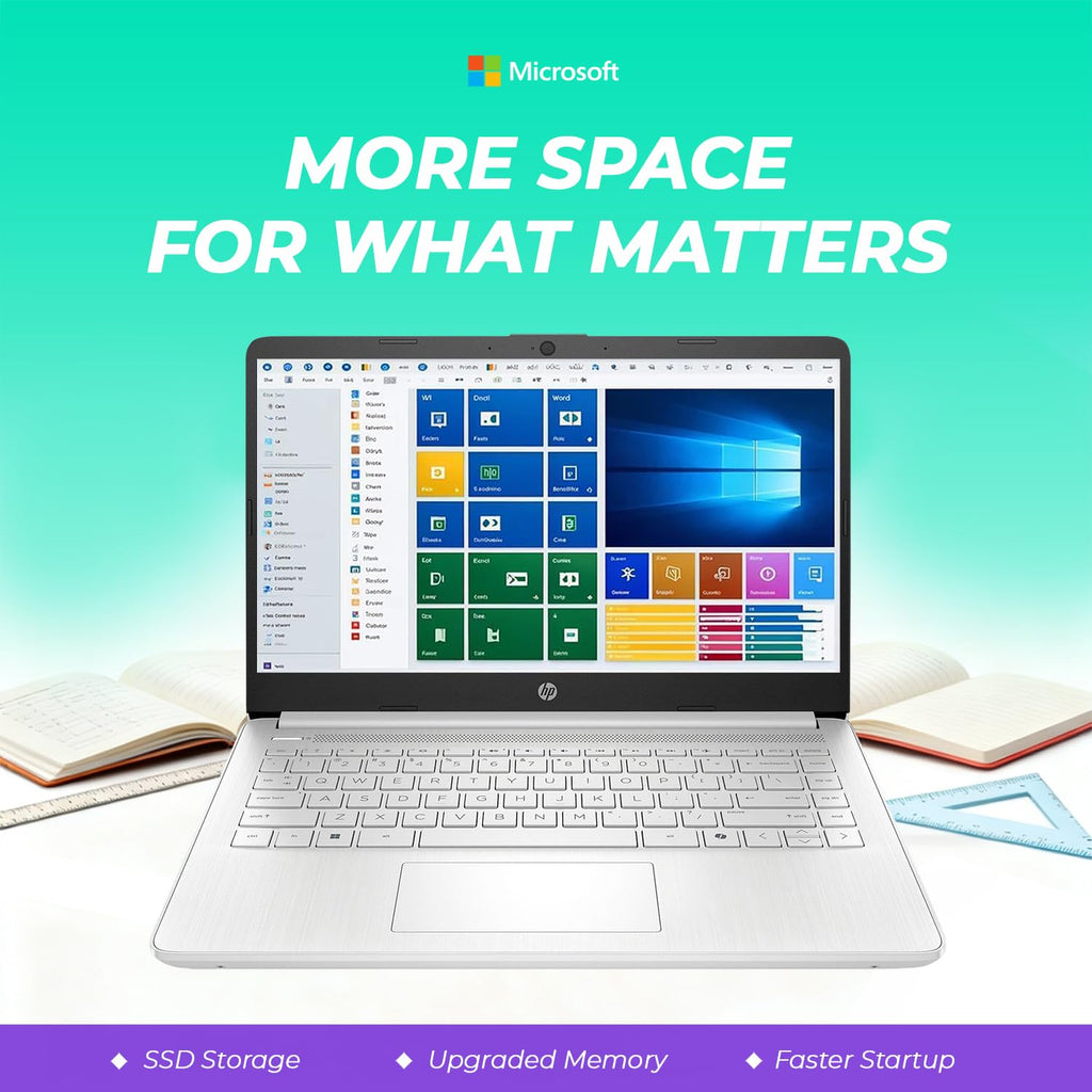 HP 14" Everyday Laptop • Copilot AI • Latest Intel 4-Core Processor • 4GB RAM • 64GB eMMC + 1TB Cloud Storage • 2026 Edition • Windows 11 • Microsoft 365 • Thin & Portable • Royal Blue